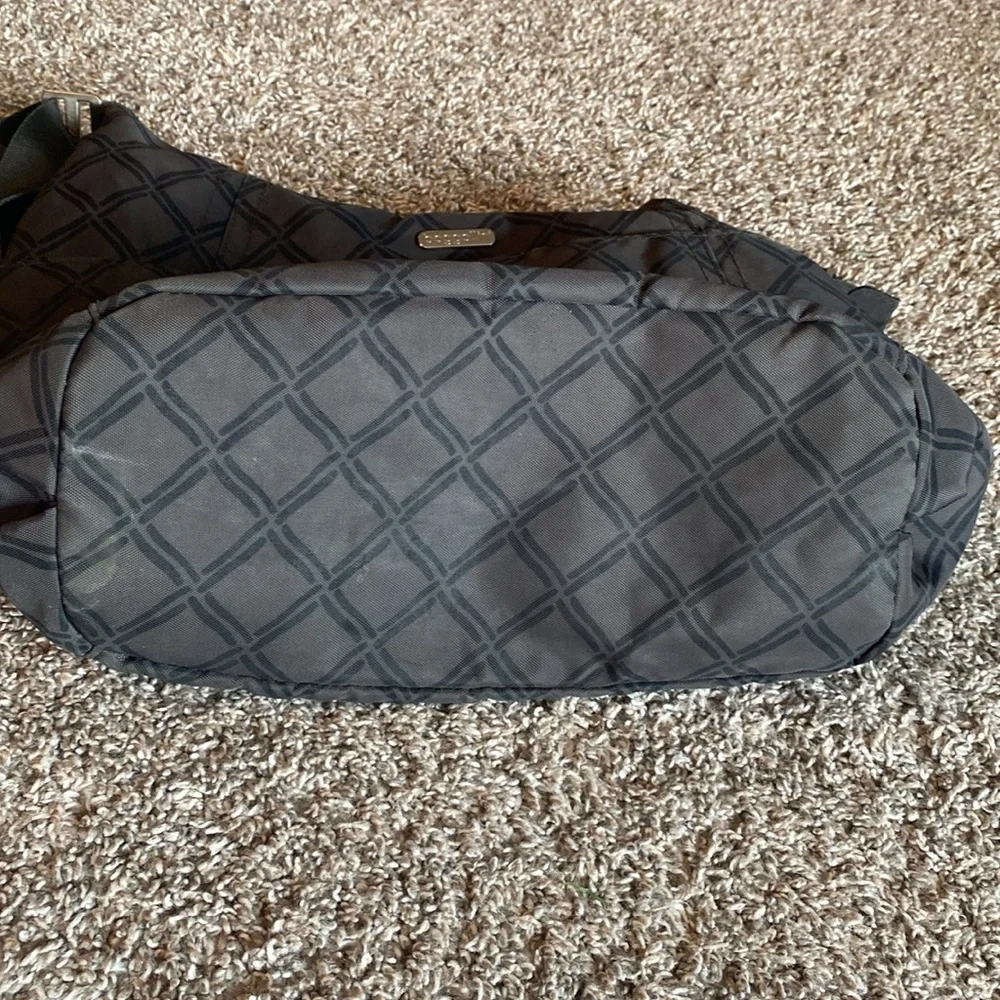 Baggallini Gray & Black Diamond Large Travel Shoulder Hobo Bag Purse